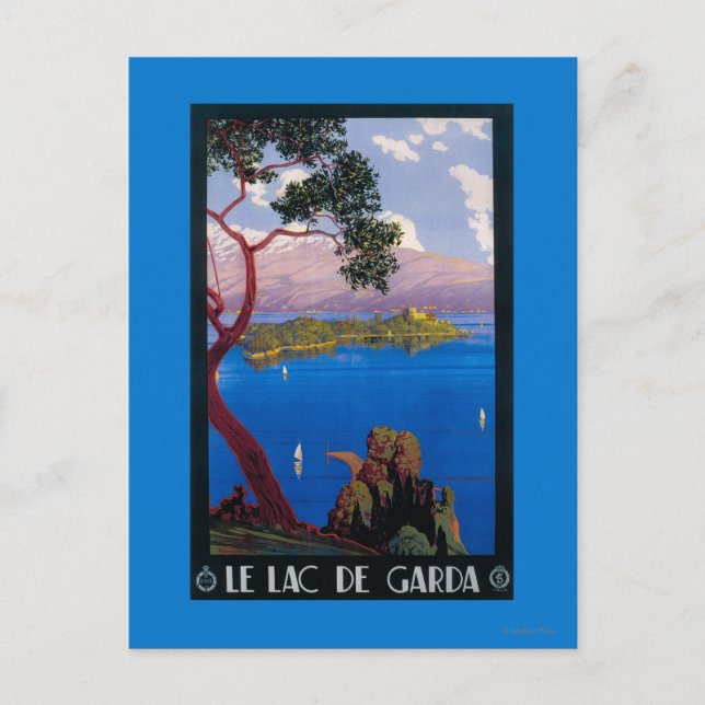 Cartão Postal Poster Viagem do Lago Garda (Frente)