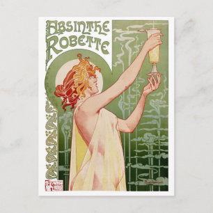 Cartão Postal Poster vintage Absinthe Robette 1896 Restaurado