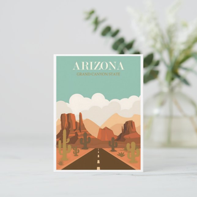 Cartão Postal poster vintage arizona (Em pé/Frente)