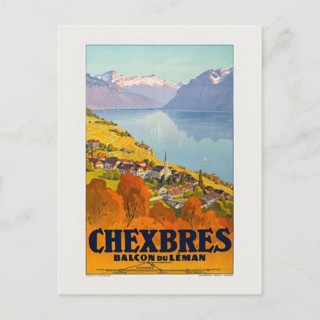 Cartão Postal Poster vintage Chexbres 1923 (Frente)
