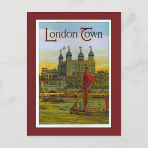 Cartão Postal Poster vintage, Cidade de Londres, Batelão de Tâ