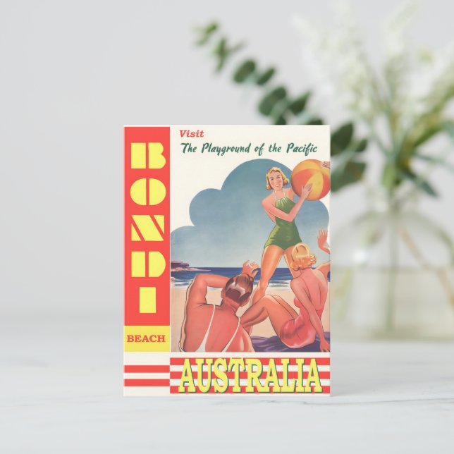 Cartão Postal Poster vintage da Austrália (Em pé/Frente)