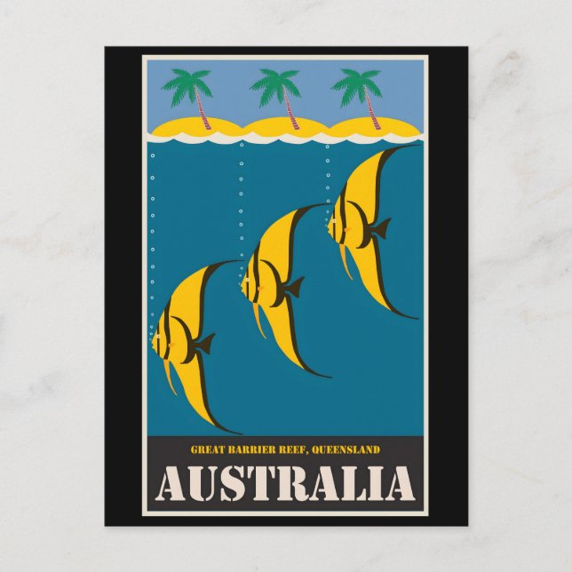 Cartão Postal Poster vintage da Austrália (Frente)