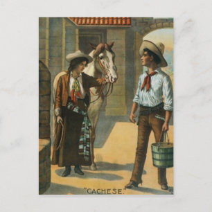 Cartão Postal poster vintage do país do cavalo dos cowboys ocid