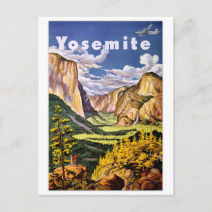 Cartão Postal Poster vintage do Parque Nacional Yosemite