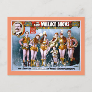 Cartão Postal Poster vintage do Wallace Circus Show