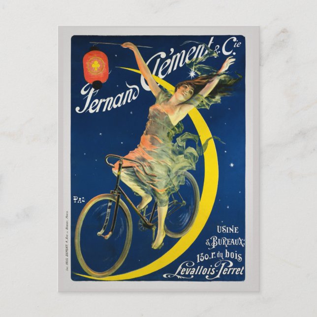 Cartão Postal Poster vintage Fernand Clément & Cie Bicicletas (Frente)
