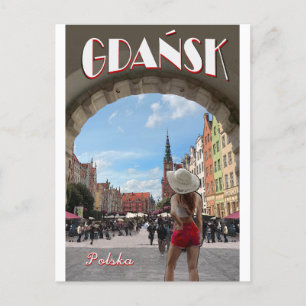 Cartão Postal Poster vintage Gdansk