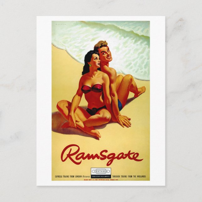 Cartão Postal Poster vintage Inglaterra Restaurado (Frente)