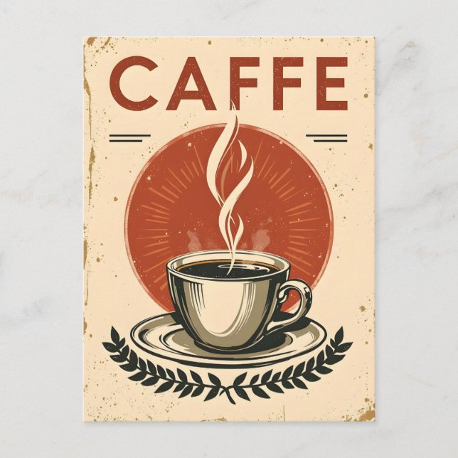 Cartão Postal Poster vintage para café (Frente)
