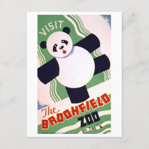 Cartão Postal Poster WPA Vintage para Brookfield Zoo Chicago
