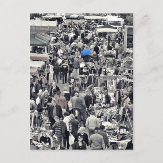 Cartão Postal Postkarte - "Blauer Schirm in grauer Masse"