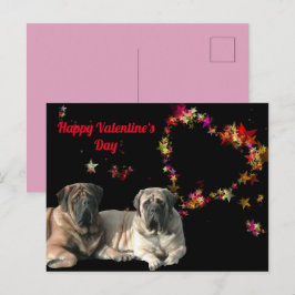 Cartão Postal Postkarte English Mastiff Valentinstags 