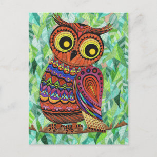Cartão Postal Postkarte Eule