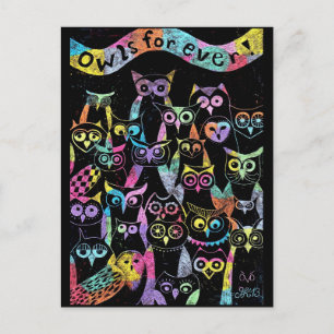 Cartão Postal Postkarte Eule