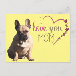 Cartão Postal Postkarte französische Bulldogge Muttertag