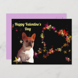 Cartão Postal Postkarte französische Bulldogge Valentine‘s Day