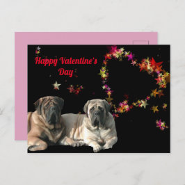 Cartão Postal Postkarte Mastiff Valentine‘s Day