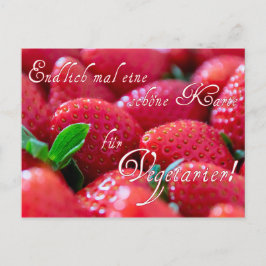 Cartão Postal Postkarte mit Erdbeeren für Vegetarier!
