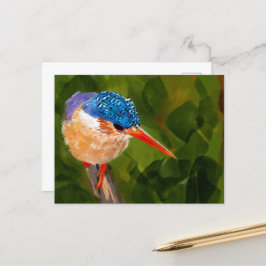 Cartão Postal Postkarte mit handgemaltem Eisvogel