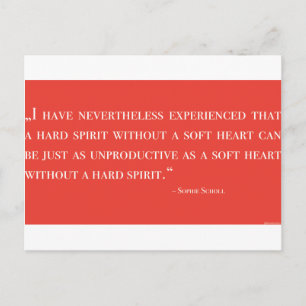 Cartão Postal Postkarte - Sophie Scholl - Zitat - Rosa Branca