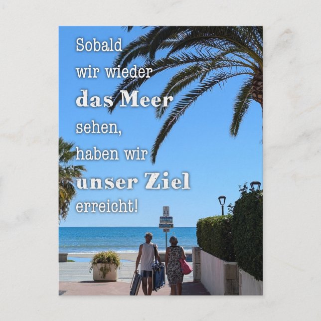 Cartão Postal Postkarte „Unser Ziel: das Meer“ (Frente)