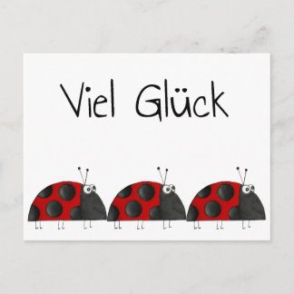 Cartão Postal Postkarte Viel Glück, Marienkäfer Glückwunschkarte