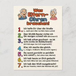 Cartão Postal Postkarte „Was Eltern-Ohren brauchen“ 