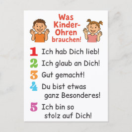 Cartão Postal Postkarte „Was Kinderohren brauchen“ 