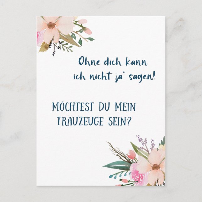 Cartão Postal Postkarte - Willst du mein Trauzeuge sein (Frente)