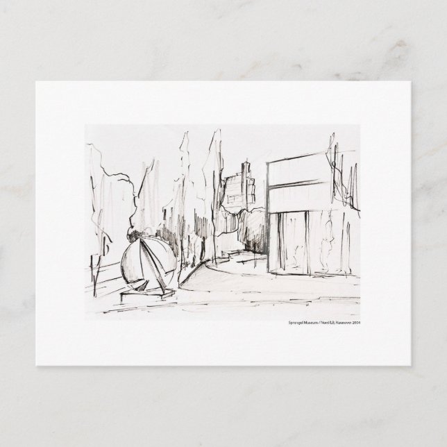 Cartão Postal Postkarte Zeichnung Bleistift Hannover (Frente)