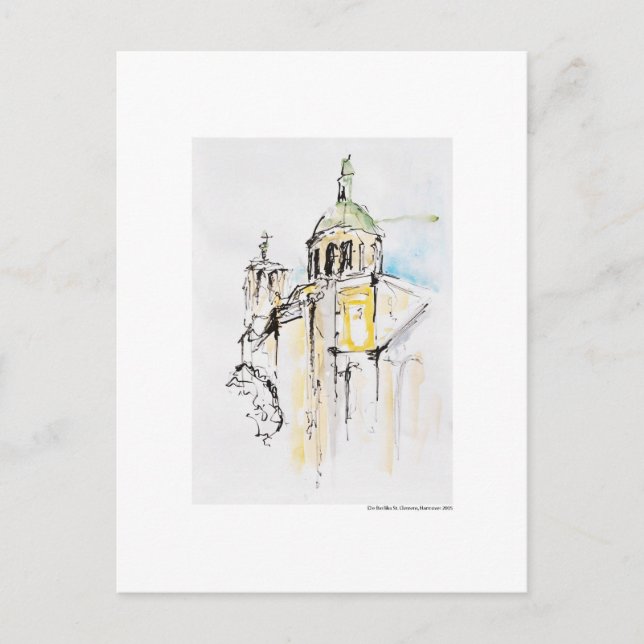 Cartão Postal Postkarte Zeichnung Bleistift Hannover Landschaft (Frente)