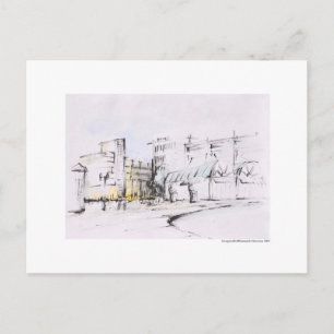 Cartão Postal Postkarte Zeichnung Bleistift Hannover Landschaft