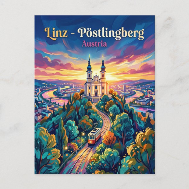 Cartão Postal Pöstlingberg Áustria (Frente)