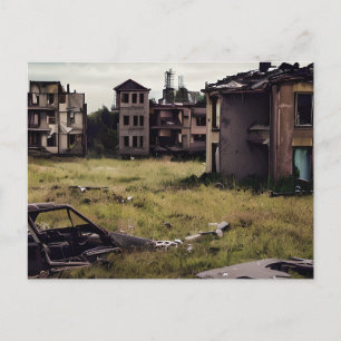 Cartão Postal Posto Abandonado Edifícios Apocalípticos