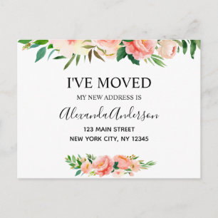 Cartão Postal Posto de Anúncio de Movimentação Floral de Pêssego