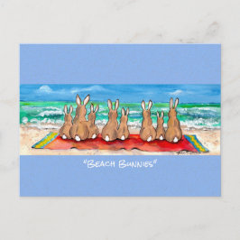 Cartão Postal Posto de Arte de Aquarela de Coelhos de Praia Féri