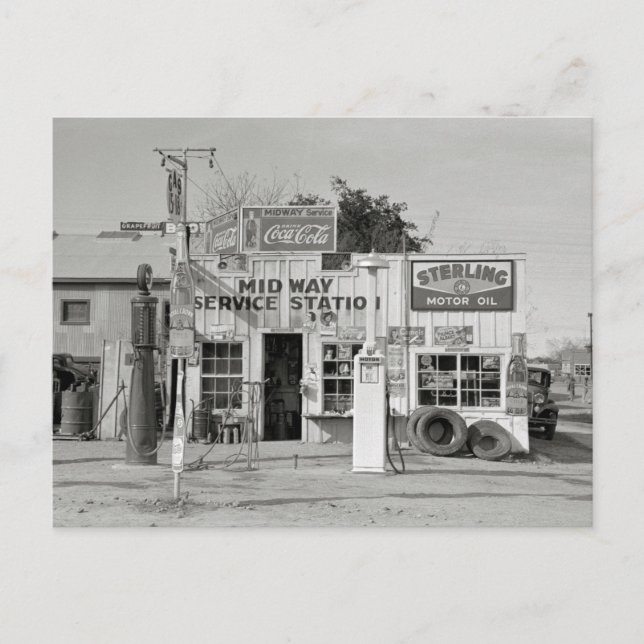Cartão Postal Posto de Serviço Midway, 1939 (Frente)