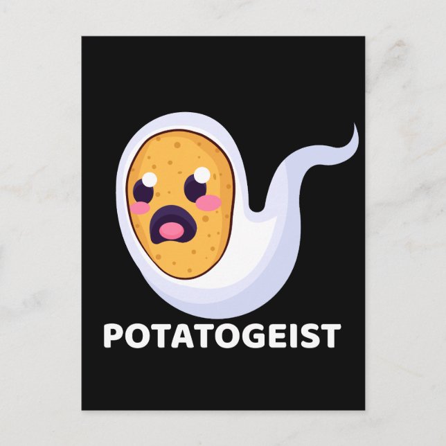 Cartão Postal Potatogista Spooky Spud Potato - Halloween Cute (Frente)