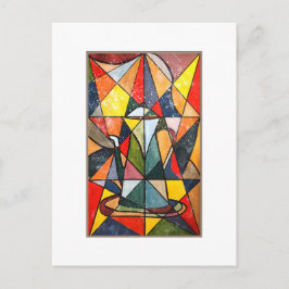 Cartão Postal Pote Acrílico de Trabalho de arte de vidro estampa