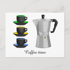 Cartão Postal Pote De Café Espresso Italiano