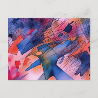 Cartão Postal "Potencial desencadeado" Arte Abstrato Contemporân