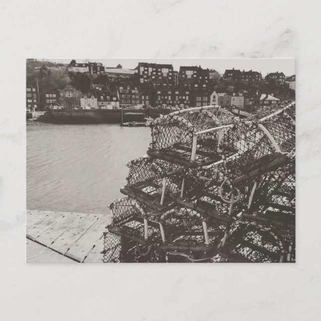 Cartão Postal Potes de caranguejo, porto de Whitby, North Yorksh (Frente)