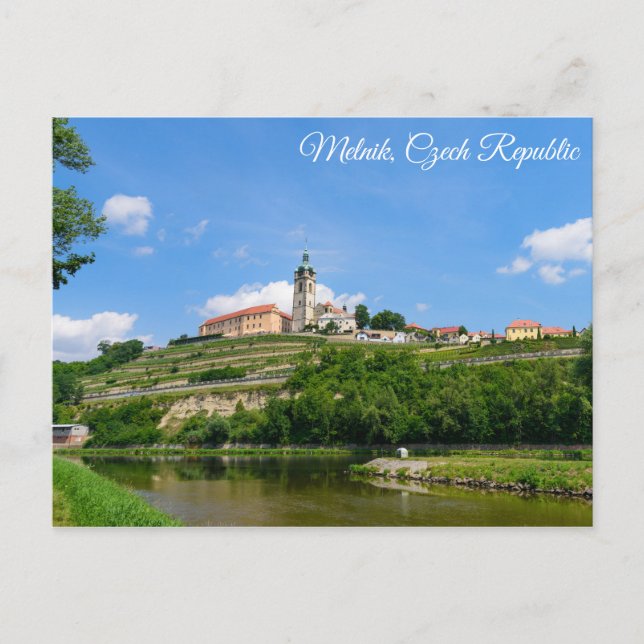 Cartão Postal Potscard do castelo Mělník na República Checa (Frente)