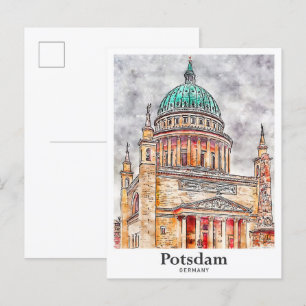 Cartão Postal Potsdam Alemanha Viagem Watercolor