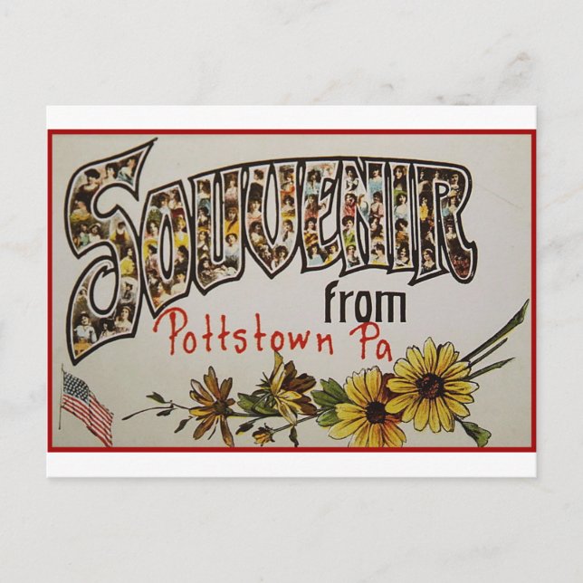 Cartão Postal Pottstown Pennsylvania Souvenir (Frente)