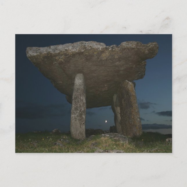 Cartão Postal Poulnabrone Dolmen à noite (Frente)