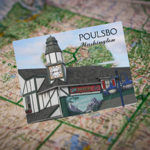 Cartão Postal Poulsbo, Viagem de Washington Foto