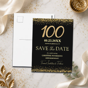 Cartão Postal Pouso Preto Brilho Dourado 100º Aniversário Salve 