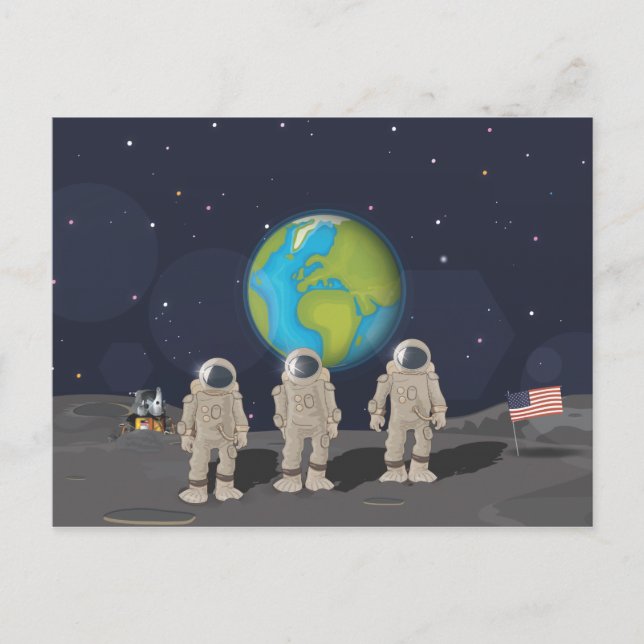 Cartão Postal Pousos na Lua (Frente)